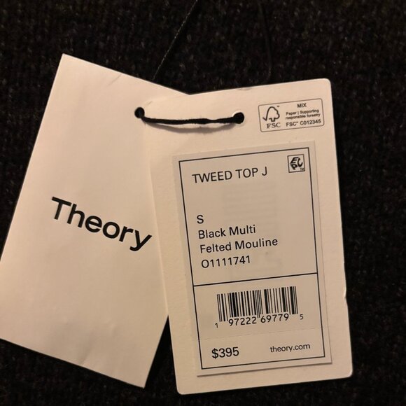 Theory Tweed Knit Pullover Top, Midweight Sweater, Crew Neck, Long Sleeve Sz S - Picture 10 of 12